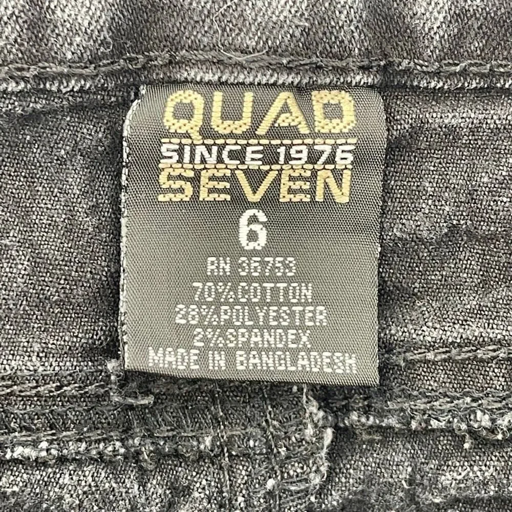 Quad Seven Boys Moto Jeans Size 6 Distressed Biker Faded Black Streetwear Denim